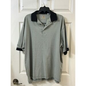 Ben Hogan Men's Golf Polo Shirt XL Stripe Cotton Poly Short Sleeve Collared EUC